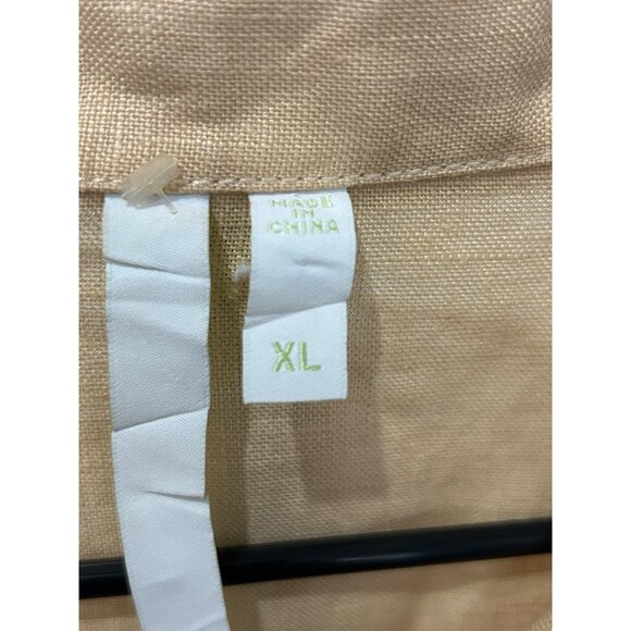 Debra Deroo Beige Button-Up Womens Linen Blouse Jacket Size 22 - Picture 7 of 10